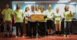 Tachi Hotel Casino Manager Willie Barrios and Pam Brisil hold a check from the Palace for the Valley Animal Haven.